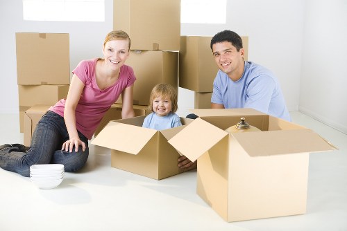 Student moving boxes being loaded for removals in Lambeth