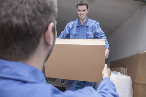 Local removals crew managing office access and loading in Lambeth