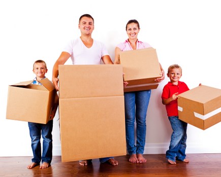 Packing supplies and boxes ready for a local removal service