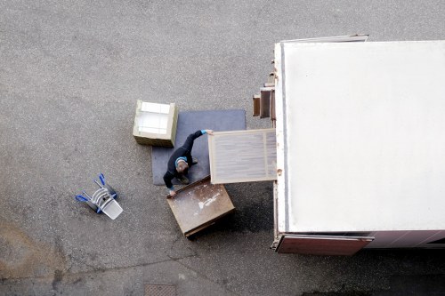 Removal van loading household belongings for transport