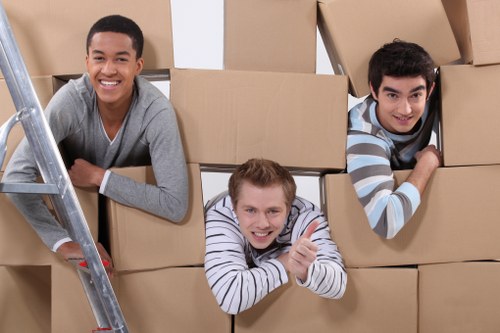 Charity donation items prepared for reuse during a removal