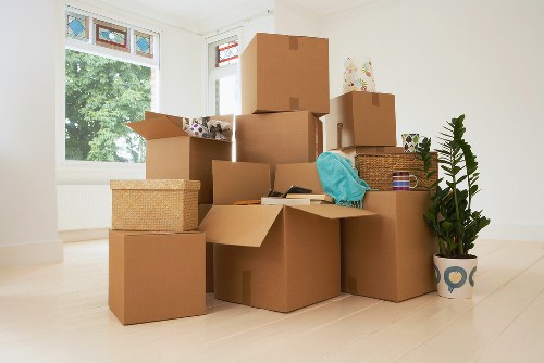 Team managing safe access during a house removal