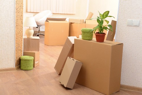 Furniture being transported from a flat with stairs in Lambeth