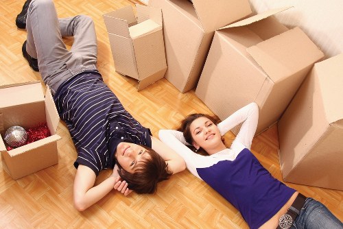 Packed student belongings ready for collection in Lambeth