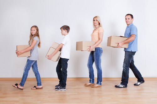 Moving boxes and household items from a flat in Lambeth